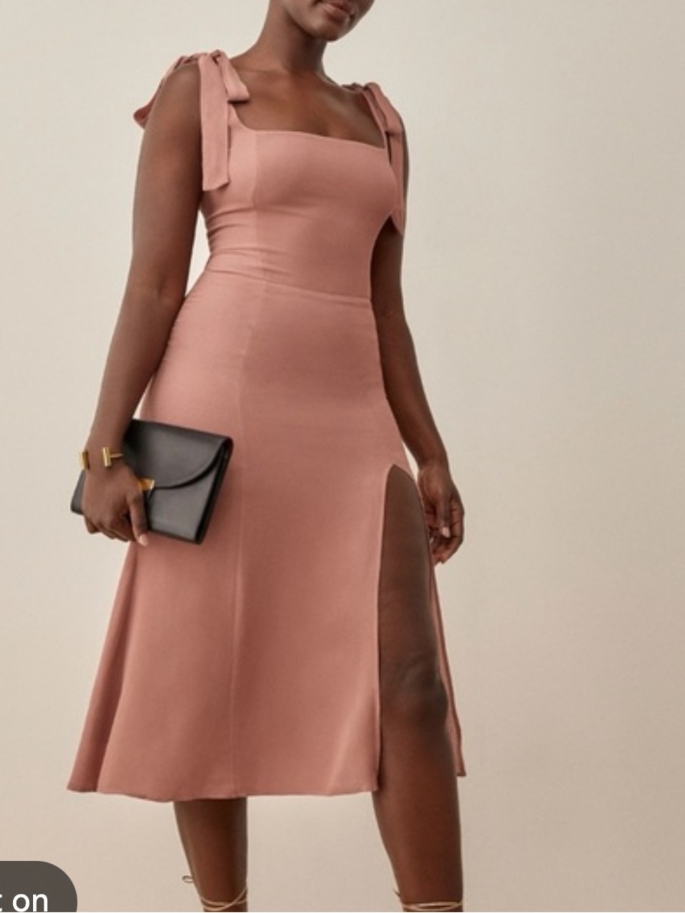 Reformation Twilight Midi Dress In Praline - Picture 9 of 9
